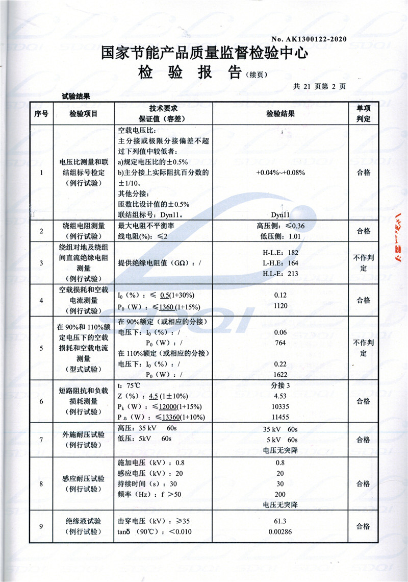 高低压试验报告-S11-1250筠连筠连筠连油浸式变压器-2.jpg